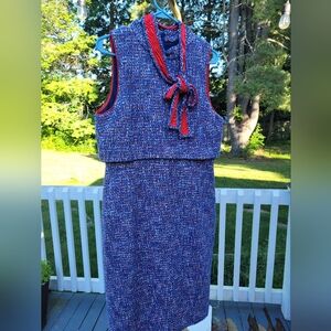 J. Crew Tie Neck Tweed Dress